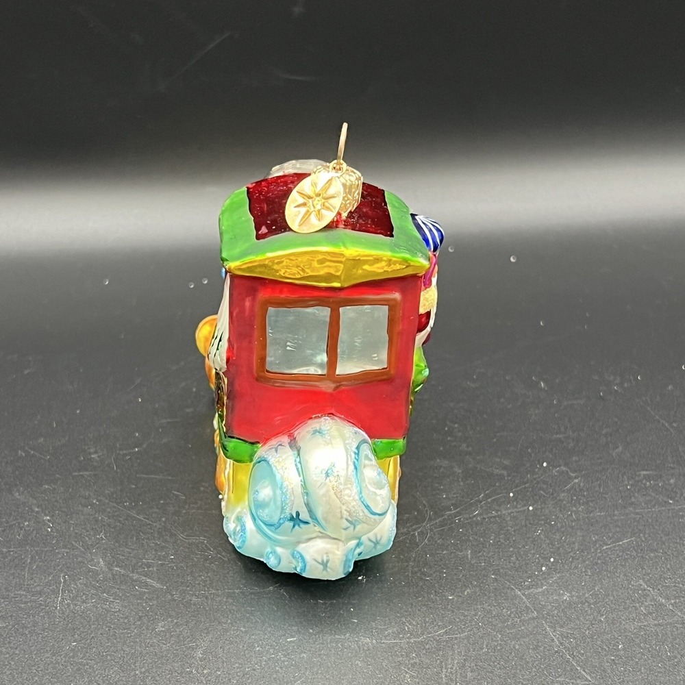 Christopher RADKO 'NORTH POLE JUNCTION' Santa Train Glass Ornament‎ Hand painted - Picture 5 of 14